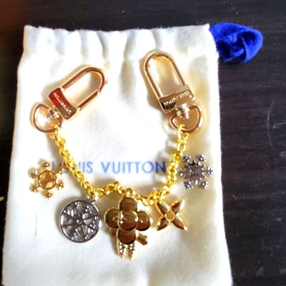 Louis Vuitton Gold and Silver Charm Keychain - Picture 1 of 8